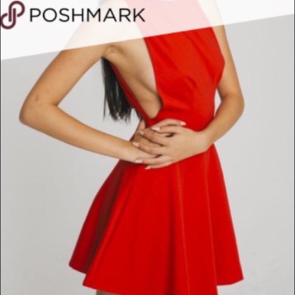 American Apparel Red skater dress with side cutout - Picture 2 of 2